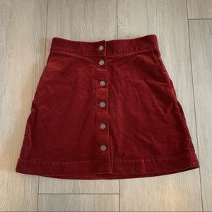 & Other Stories Burgundy Corduroy Skirt (6)